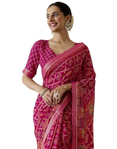 Women georgette bandhani - georgette,