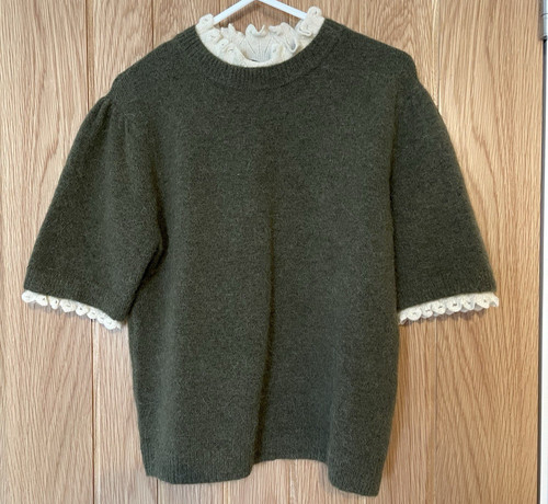 Zara women green ecru - green/ecru, wool