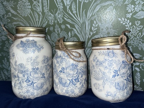 Decopaged kilner jars set 3 - jars, of