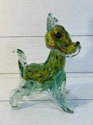 Vintage yellow blue - blue, murano