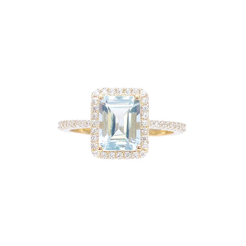 9ct yellow gold - gold, emerald-cut