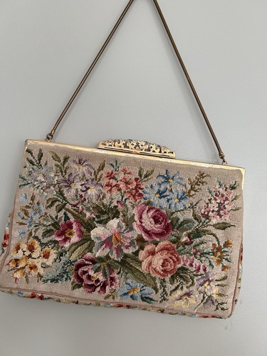 Vintage floral needle point - vintage,