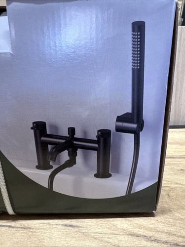 Knurled black bath shower - black,