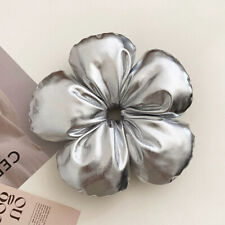 Large Flower Shape Satin Scrunchies Oversize Elastic Fluffy Hair Ties Bobbles