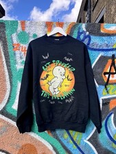 VINTAGE CASPER GET SPOOKED 90s HALLOWEEN SWEATSHIRT BLACK CrewNeck SIZE L VG+