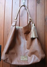 Biba Tan Brown Leather & Gold