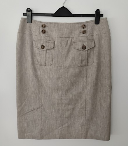 Beige neutral flax linen - beige,