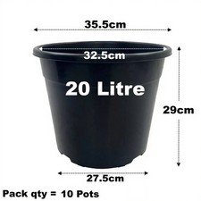 20 Litre Black Plant Pots
