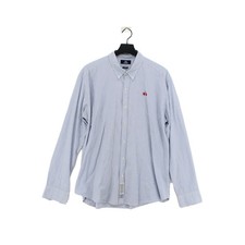 La Martina Men's Shirt Chest: 46 in Blue Striped 100% Cotton Basic