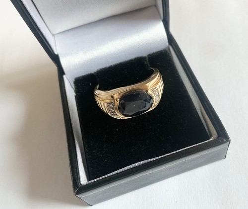 Gents 9ct yellow - gold, black