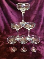 6X Champagne Glasses / Saucers Art Deco Style