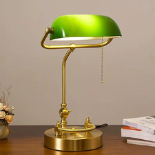 Bankers table lamp green glass - lamp,