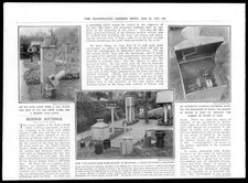1910 Antique Print -  SCIENCE Rain Gauge Rainfall Recorders Automatic Mill (109)