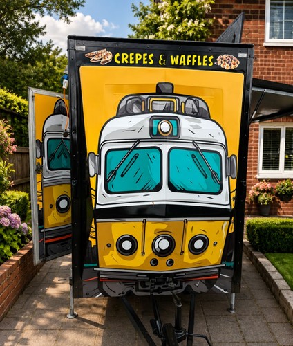 Dessert trailer with business - with,