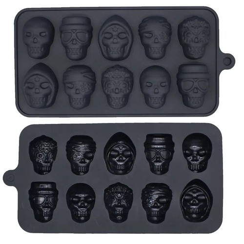 Skull ice cube mold silicone - ice,