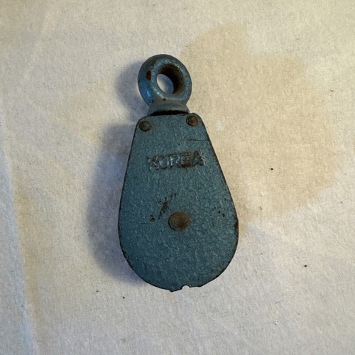 Vintage metal pulley - metal, block