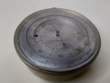 LIVERPOOL 5 LORD ST ~  LADYMAN  ANTIQUE 19TH CENT  SILVER DIAL POCKET BAROMETER