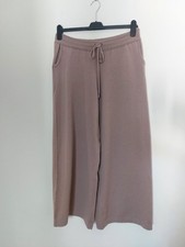 Johnstons Of Elgin Cashmere Warm Taupe Trousers Size Medium Made In Hawick