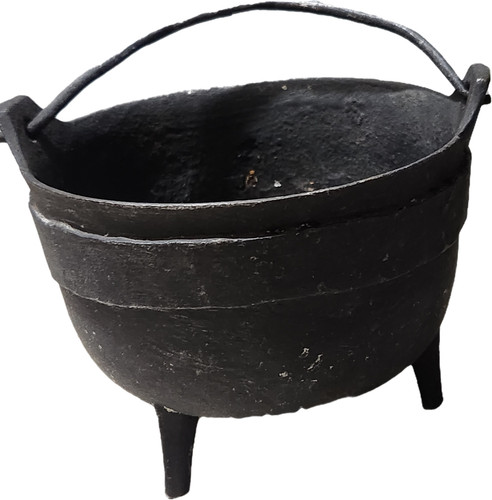 Antique cast iron cauldron - cast,
