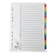 A4 FILE DIVIDERS(1-10)(1-20)(A-Z)INSERTS DOCUMENT ORGANISER FILING SUBJECT FOLDE