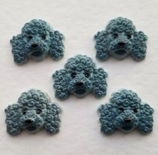 Resin Flat Backs GREY POODLE