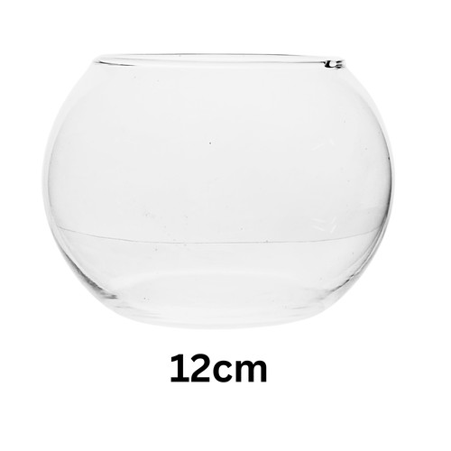 Clear glass bowl vase - glass, 12cm