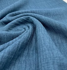 Denim Polyester Linen Non Stretch Fabric