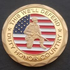 40mm US ARMY THIS WE'LL DEFEND Challenge Coin With Coin Stand For Displaying 