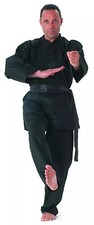 Cimac Kids Kung Fu Uniform Black Chinese Martial Arts Suit Toggles Elasticated