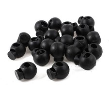 10 - 100pcs Round Black Plastic String Cord Locks Single Hole Toggle Stoppers