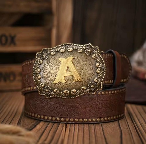 Retro western leather belt - retro,