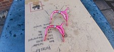 RALEIGH BURNER BMX OLD PAIR  BRAKE BREAK CALIPERS GENUINE  1980'S RED PINK