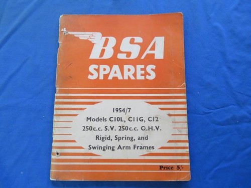1954 bsa spares parts - spares, list