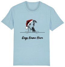 WHIPPET Personalised Christmas Dog T-Shirt Mens Womens Kids Dogs Name Pet Gift