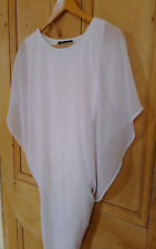 Religion Size M/12 Asymmetric Flowy Twisted Knot Layered Blouse Top 3D White 