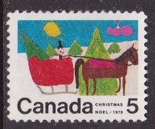 Canada 1970 Horse Drawn Sleigh 5c Mint Hung SG 661 VGC