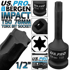 BERGEN T50 IMPACT TORX Bit Socket 1/2"Dr TRX50 78mm Long Reach Impact Star Torx