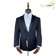 Saville Row Black Tuxedo Jacket Tailored Fit 100% Wool Alexandre Of England New