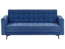 3 Seater Velvet Sofa Bed Blue