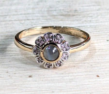 9ct Yellow Gold Ring  Tiger Eye and Quartz Stones UK Full Hallmarked Ring Size O