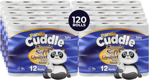 120 panda cuddle toilet roll - panda,