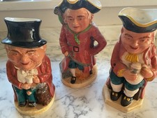 3 X Large Vintage Burlington  Toby Jug Very Unusual Perfect