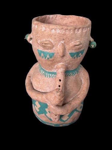 Vintage aztec folk art figure - art,