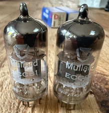 Matched Pair NOS Mullard ECC81 / 12AT7  Valves/Vacuum Tubes - AVO Tested Strong