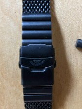 Squale Shark Mesh watch bracelet Black PVD 22mm .