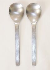 2 vtg Viners SABLE soup spoons original Sheffield satin stainless 7¼in 18.2cm