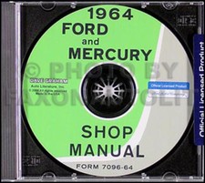 1964 Ford Galaxie and Mercury Shop Manual CD Monterey Montclair Parklane Service
