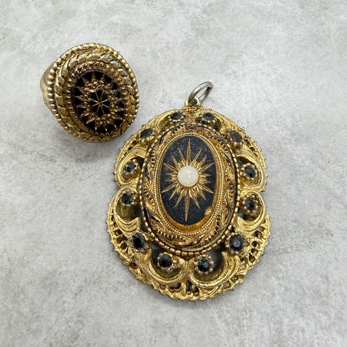 Vintage gold tone and - gold, black