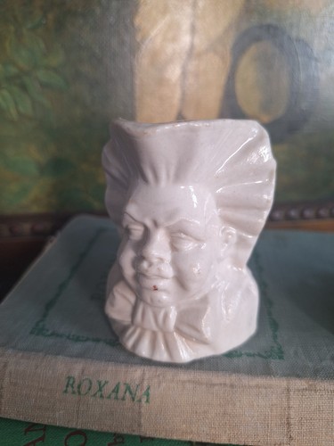 Antique small jug unusual face - small,