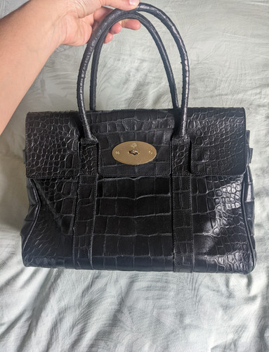 Mulberry bayswater black croc - mulberry,